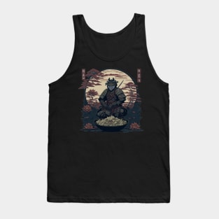 Japanese samurai with a bowl of ramen Tank Top